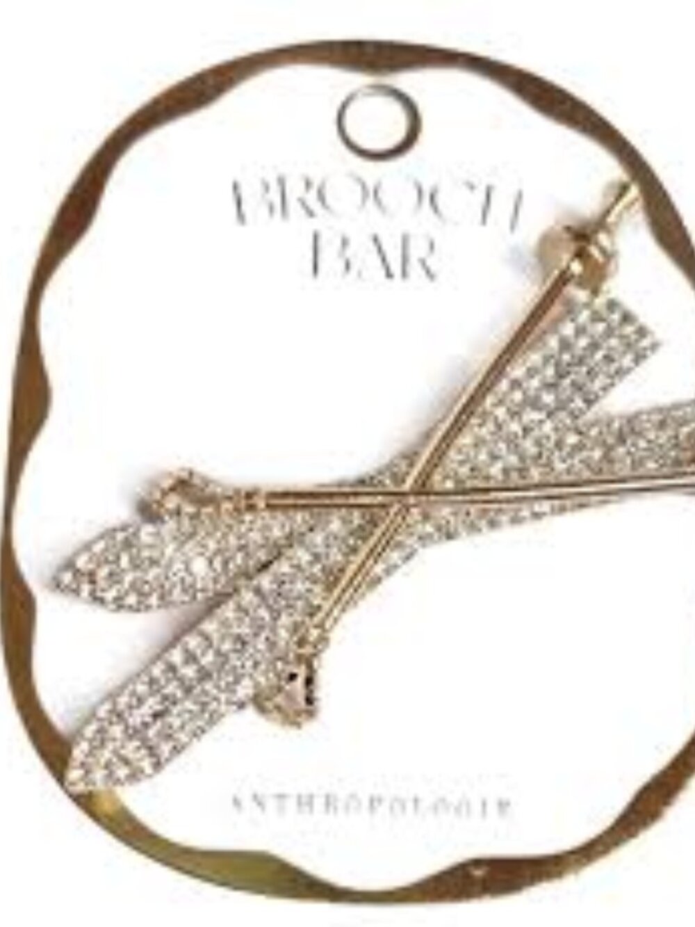 Anthropologie Cubic Zirconia Skiing Brooch NWT